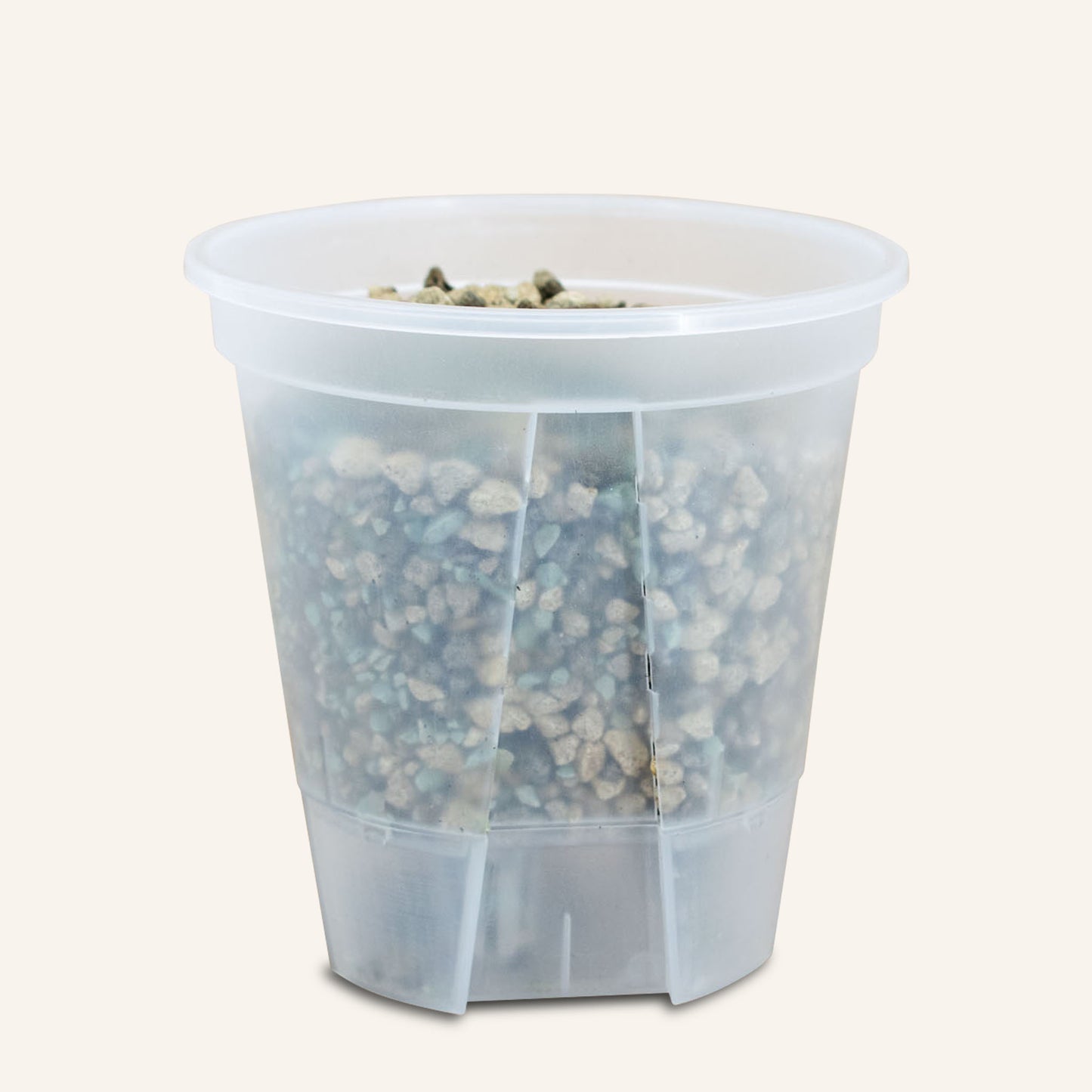 Vasos com sistema de auto-regagem transparentes